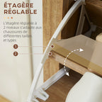 Meuble à chaussures étagère à chaussures armoire 3 portes abattants effet cannage rotin - en bois bois naturel-4