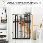 Lot de 2 barrières de sécurité animaux de 104H cm avec système de double verrouillage sans percage de 74 à 80 cm-7
