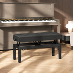 Banc de piano réglable en hauteur, tabouret de piano avec rangement, banquette pour clavier capitonné, noir-1