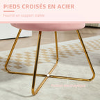 Fauteuil coquillage chaise coiffeuse fauteuil en velours fauteuil de salon avec pieds en acier 69 x 64 x 80 cm rose-6