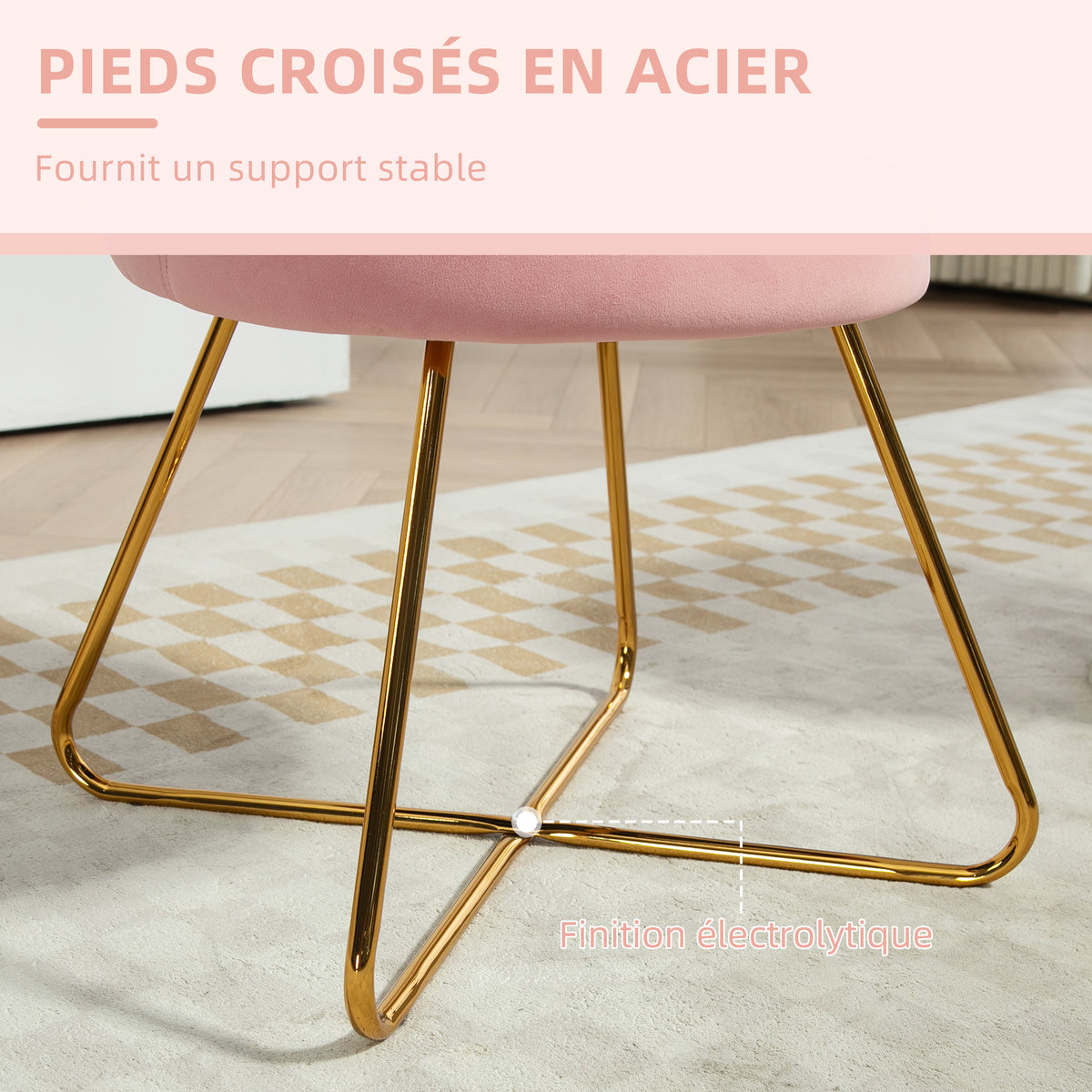 Fauteuil coquillage chaise coiffeuse fauteuil en velours fauteuil de salon avec pieds en acier 69 x 64 x 80 cm rose-6