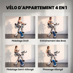 Vélo d'Appartement Pliable Vélo de Fitness 4 en 1 Silencieux Connecté Kinomap Bluetooth et Zwift 105x53,5x109cm Bleu-3