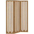 Paravent en bois ajouré séparateur de pièce closion intérieur pliable 3 panneaux en bois 120 x 170 cm naturel-0