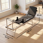 Machine Reformer Pilates Pliable Système Hybride 4 Ressorts & 5 Cordes Silencieux Acier 195 x 56 x 88 cm Blanc-2