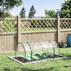 Serre de Jardin Tunnel mini serre tunnel serre à tomates 2L x 1l x 0,8H m Grande Porte zippée bâche Plastique Transparent métal époxy Vert-9