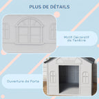Niche pour Chien Extérieur avec Toit en Pente et Porte Avant Ouverte, pour Chiens Moyens et Grands, 84,2x98,2x82cm, Gris-5