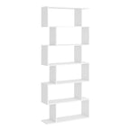 Bibliothèque étagère Zig zag Design Contemporain 80L x 23l x 192H cm 6 Niveaux Blanc-0