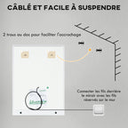 Miroir rectangulaire mural lumineux LED de salle de bain 80 x 60 cm-8