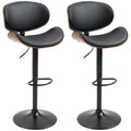 Lot de 2 chaises de bar tabouret hauteur réglable revêtement synthétique 53 x 52 x 92-112 cm noir-0