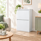 Meuble Poubelle de Tri Sélectif 60 L (4 x 15 L), 4 Compartiments, Fermeture Amortie, Seaux Intérieurs Amovibles, Blanc-9