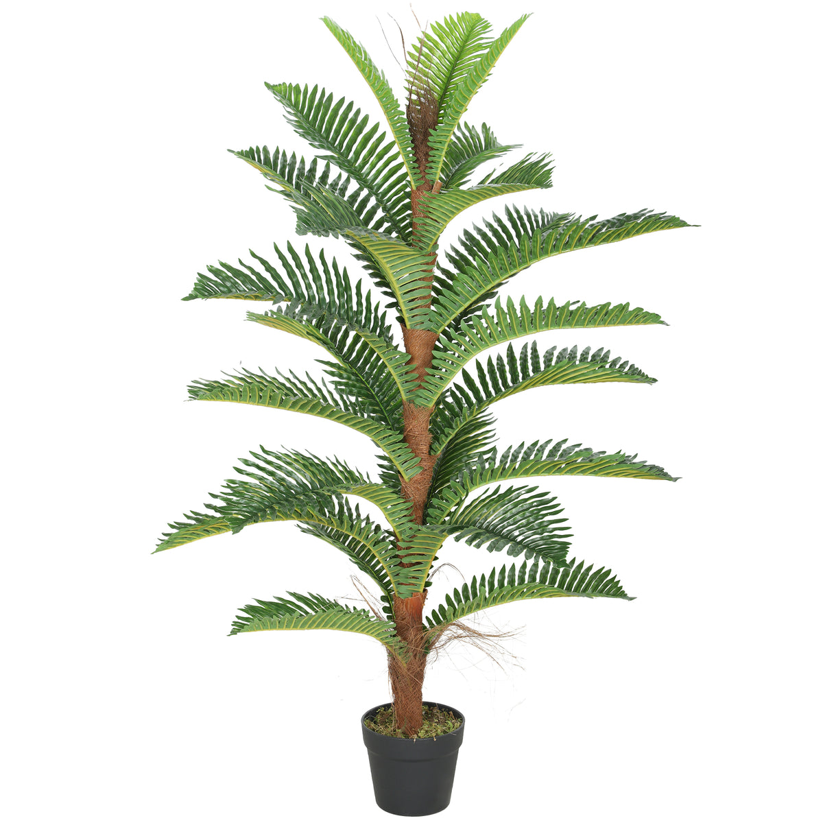 Palmier Artificiel palmier 120 cm avec 24 Feuilles en PEVA, Plante Décorative avec Pot en Plastique, Vert-0
