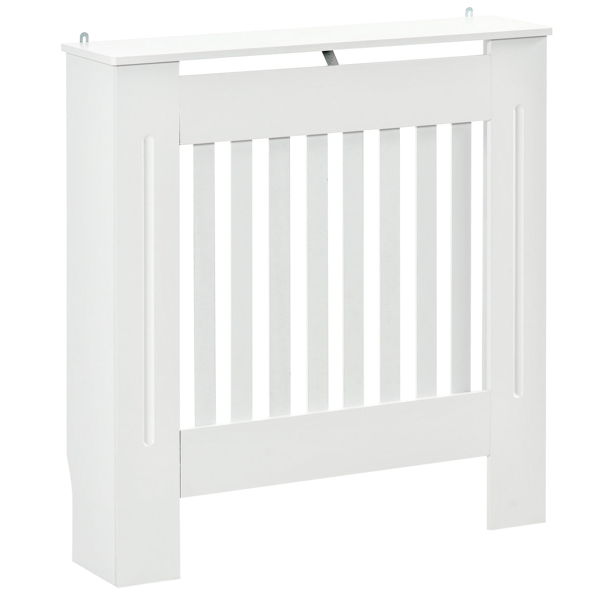 Cache-radiateur couverture radiateur grille d'aération verticale à lattes 78L x 19l x 81H cm en bois Blanc-0