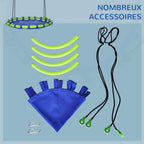 Balançoire nid d'oiseau ronde hauteur réglable à suspendre enfant adulte jardin capacité de charge 150 kg Ø 100 cm bleu-7