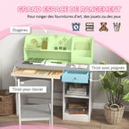 Bureau enfant avec chaise ergonomique avec clavier coulissant tiroir niches et étagères ouvertes 90 x 45 x 90 cm gris-3