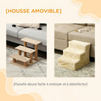 Escalier pour Chien à 3 Marches, Escalier pour Chat, Échelle Antidérapante pour Animaux, 46 x 35 x 35 cm, Beige-4
