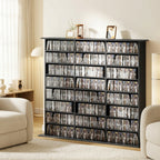Meuble de rangement 1032 CDs / 594 DVDs, étagère multimédia, 24 compartiments et 18 étagères ajustables, noir-6