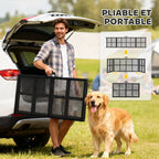 Rampe pour Chien Pliable en Acier, Escalier pour Chien avec Surface Antidérapante, Charge 180 kg, 191 x 50 x 4 cm, Noir-6