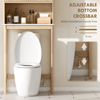 Meuble WC dessus de toilette meuble toilettes WC rangement avec placard à double porte étagères 66 x 25 x 168 cm, chêne-7