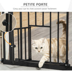 Lot de 2 barrières de sécurité animaux de 104H cm avec système de double verrouillage sans percage de 74 à 80 cm-6