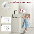 Meuble sous lavabo salle de bain avec placard à portes et étagère réglable, pour bassin avec ou sans pédestal, blanc-5