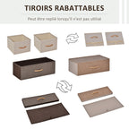 Meuble de Rangement chiffonnier 4 tiroirs en Tissu 58 x 29 x 78,5 cm multicolore-3