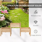 Jardinière sur Pieds carré Potager 2 étages dim. 184L x 45l x 80H cm Inserts d'irrigation Bois Sapin pré-huilé-6