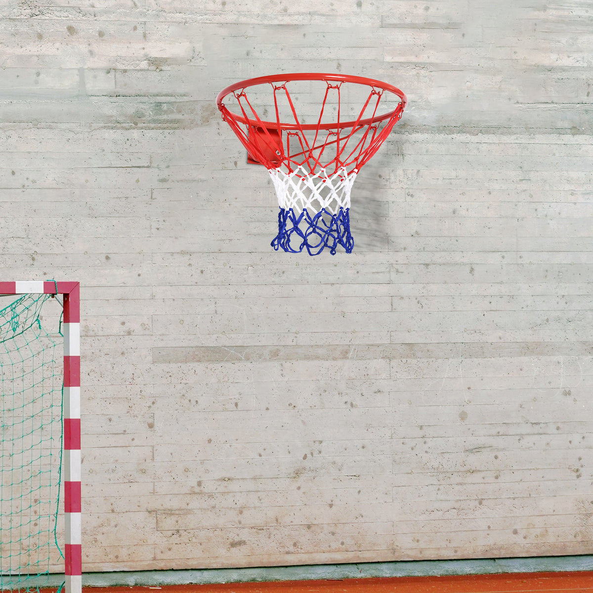 Panier de basket, anneau de basketball avec filet, suspendu mural intérieur et extérieur, Ø 46 x 46 cm, rouge-9