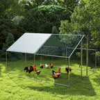 Poulailler, grand poulailler en métal avec couverture imperméable et anti-UV, cage pour 10-15 poules, 3 x 3,4 x 1,9m-7