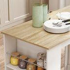 Table de bar table haute de cuisine mange-debout comptoir 112L x 57l x 106H cm - 3 étagères - aspect chêne clair blanc-8