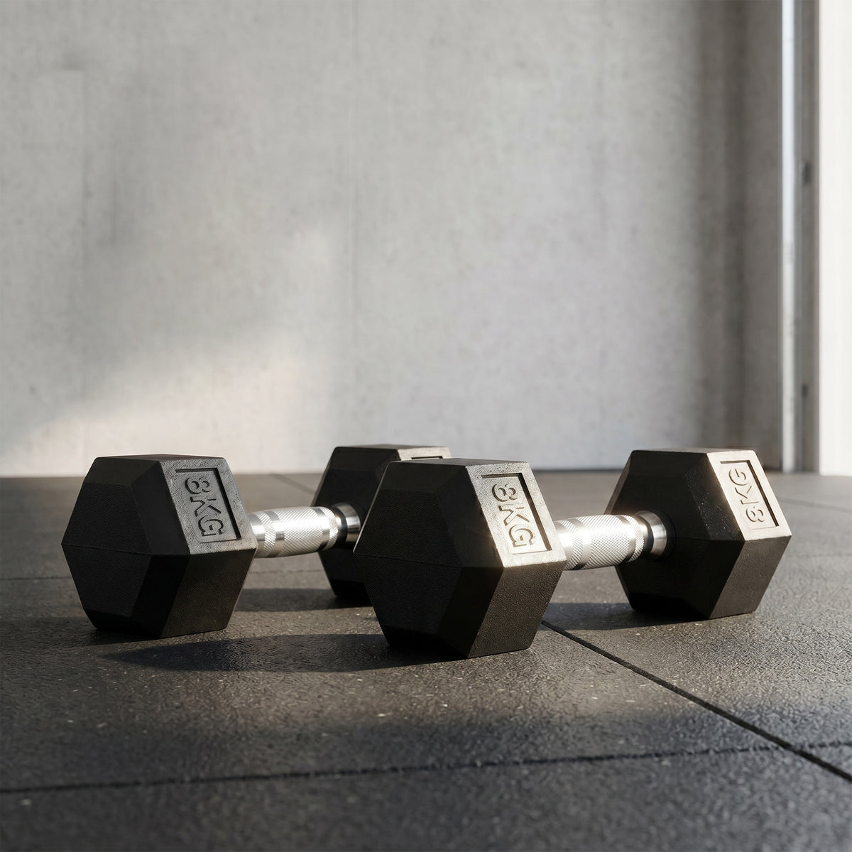 Ensemble d'haltères courtes hexagonaux total 16 Kg - entraînement musculaire & haltérophilie - métal caoutchouc noir-1