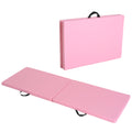 Tapis de gymnastique yoga pilates fitness pliable portable grand confort 180L x 60l x 5H cm revêtement synthétique rose-0