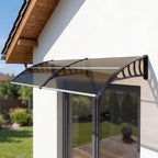 Auvent de porte toit marquise en polycarbonate auvent de porte d'entrée bord en aluminium contre la pluie et UV-1