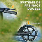 Trottinette enfants 3 à 8 ans, trottinette pliable à 2 roues LED roues lumineuses, 4 réglages en hauteur, noir-5