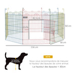 Enclos Pliant en Acier pour Chiens, Lapins, Rongeurs, Petits Animaux, Intérieur et Extérieur, 8 Panneaux avec Porte-2