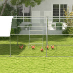 Grand perchoir échelle pour poules 4 niveaux avec barreaux en bois et structure métal 140 x 86 x 2,5 cm argent naturel-8