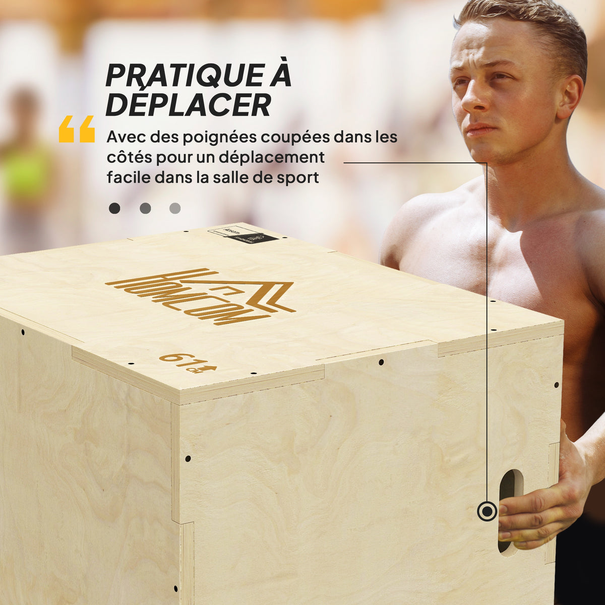 Box jump pliométrie 3 en 1 - Collaboration .fr x FFHandball - saut musculation fitness 61x51x76cm bois-4
