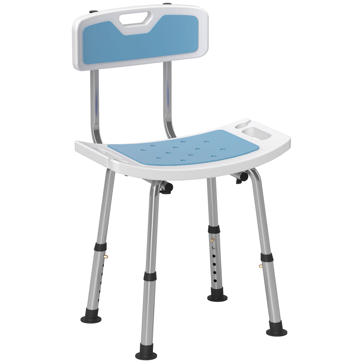 Tabouret de douche pour personnes âgées et handicapées hauteur réglable patins antidérapants support de pomme de douche-0