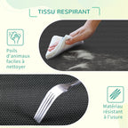 Lit pour chien chat XL grand confort sur pieds lit de camp 110 x 75 x 20 cm textilène micro-perforé noir-5