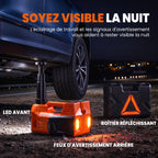 Cric Hydraulique Électrique 5T, 12V, 143-450 mm, Lumière LED, Pompe Gonflable, Allume-Cigare, 34,3x25,5x17,3cm, Orange-6