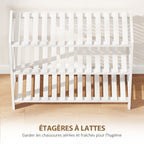Étagère à chaussures, porte-chaussures 3 niveaux, étagères à lattes, en bois de pin， 70 x 26 x 57,5 cm, blanc-4