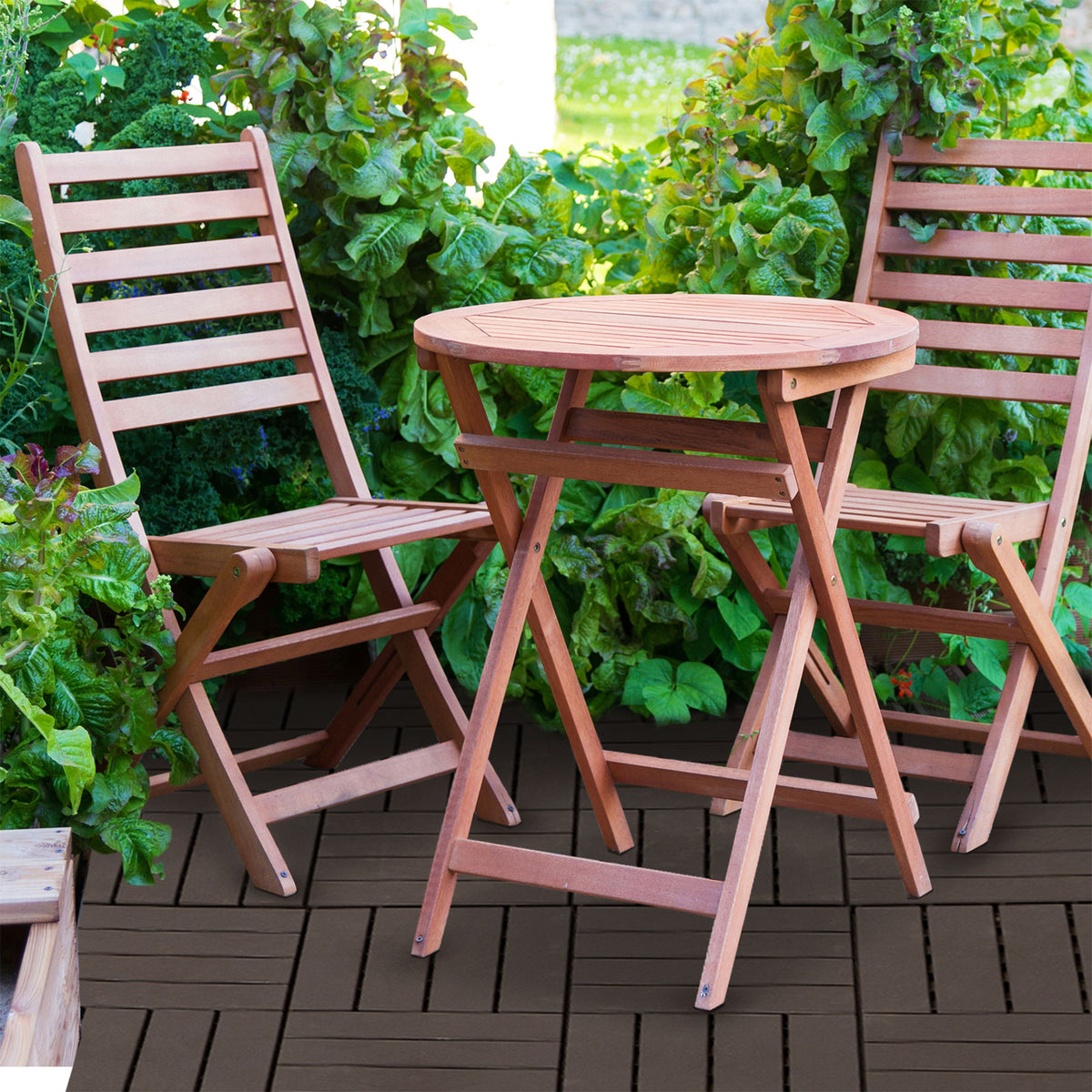 Caillebotis - Dalles terrasse - Lot de 18 - emboîtables, Installation très Simple - Petits Carreaux Composite Plastique-5