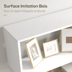 Bibliothèque étagère Zig zag Design Contemporain 80L x 23l x 192H cm 6 Niveaux Blanc-4