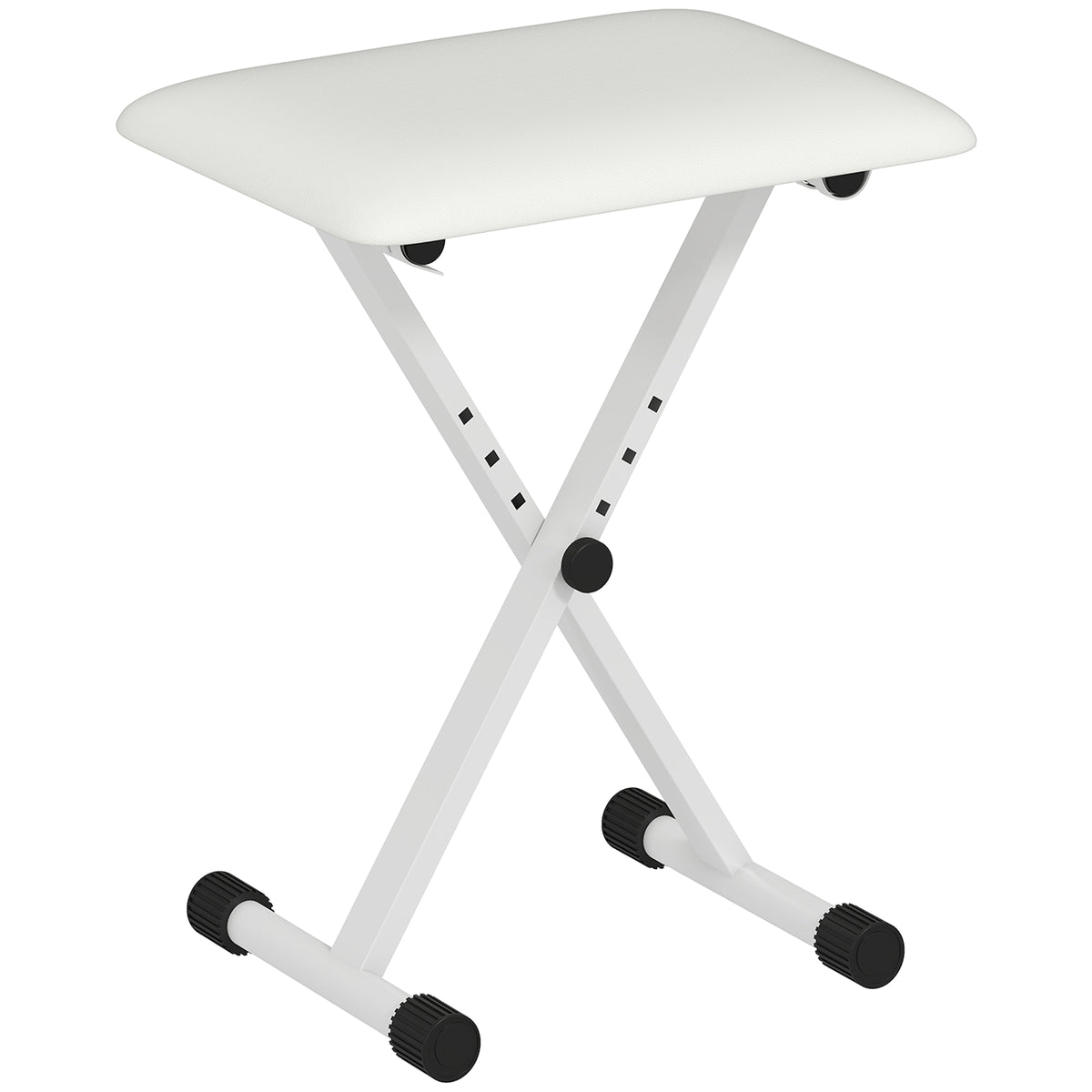Tabouret piano pliable, banc piano réglable en hauteur, siège rembourré en PU, 39 x 29 x 37-47 cm, blanc-0