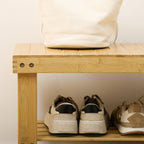 Banc avec meuble à chaussures étagères en bambou dim. 70L x 28l x 45H cm bois naturel-7
