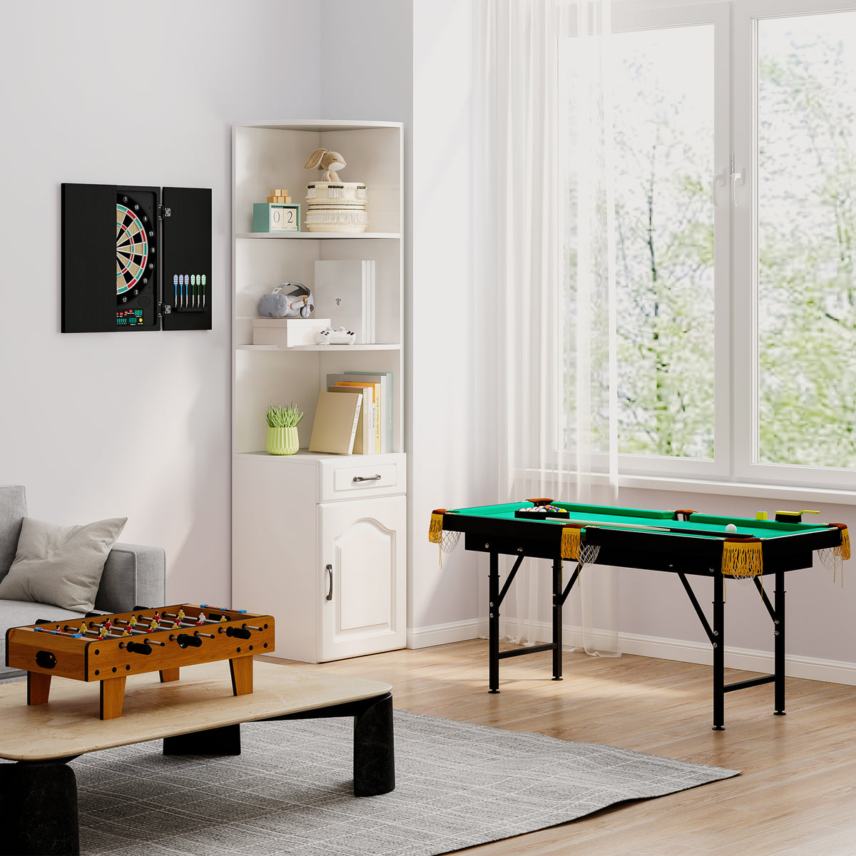 Table baby-foot pour enfants à partir de 6 ans 2 ballons 18 joueurs 69 x 37 x 24 cm-8