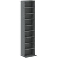 Rangements pour CD et DVD 9 compartiments et 6 étagères réglables capacité max. 260 CD/120 DVD 33 x 24 x 140 cm gris-0
