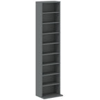 Rangements pour CD et DVD 9 compartiments et 6 étagères réglables capacité max. 260 CD/120 DVD 33 x 24 x 140 cm gris-0