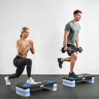 Stepper Fitness Aérobic hauteur réglable 10/15/20 cm surface antidérapante 80 x 31 x 20 cm noir bleu-8
