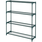 Étagère à fleurs supports porte plante 4 niveaux, intérieur et extérieur en acier, dim. 89L x 28l x 107H cm, vert-0
