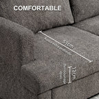 Canapé 2 places 120 cm avec coussins de dossier amovibles, tissu chenille pour salon, chambre, bureau, gris foncé-3